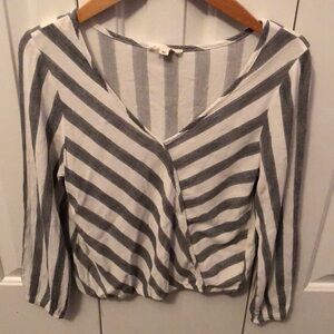 Rebellion Ladies Top, Medium, black and white stripes